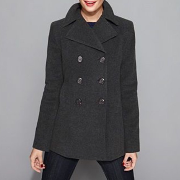 Old Navy Grey Pea Coat - Picture 1 of 7